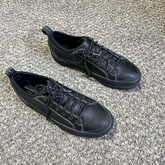 LL Bean Men's Black Leather Mountain Sneaker Shoes Size 10 Lace Up Hiking - Picture 9 of 11